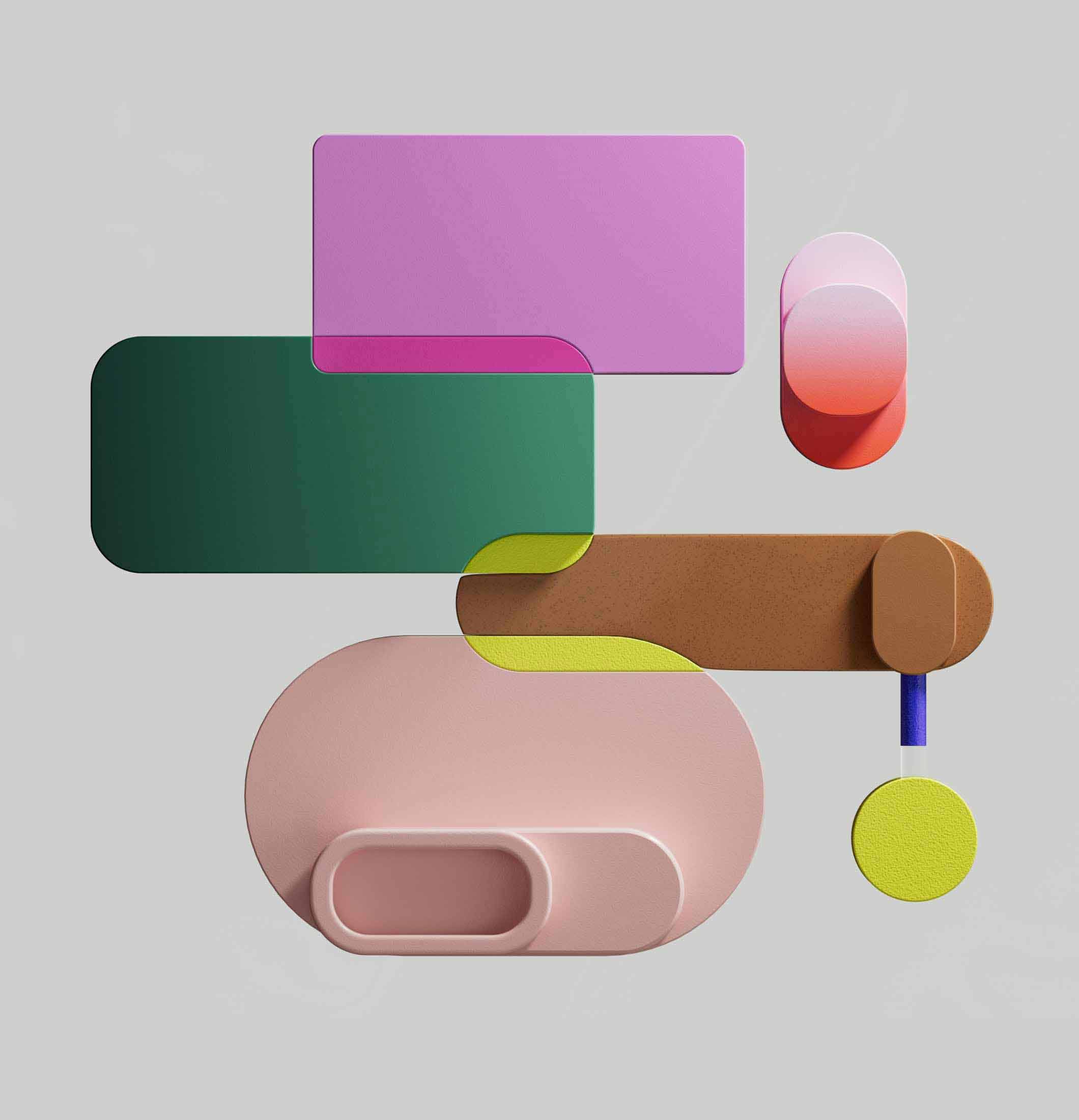 3D composition with shapes overlapping 3D composition with shapes overlapping